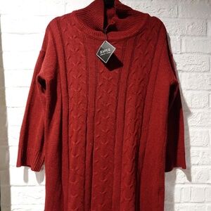 Zaful Burgundy Cable Knit Sweater Dress (NWT)